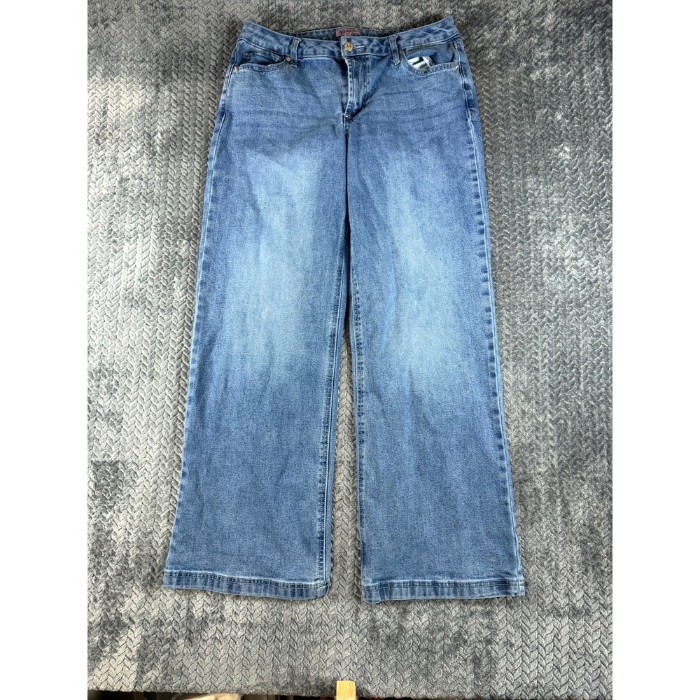 Juicy Couture Los Angeles Wide Leg Jeans Womens 13x31 Blue Denim Cotton Mid Rise